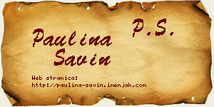 Paulina Savin vizit kartica
